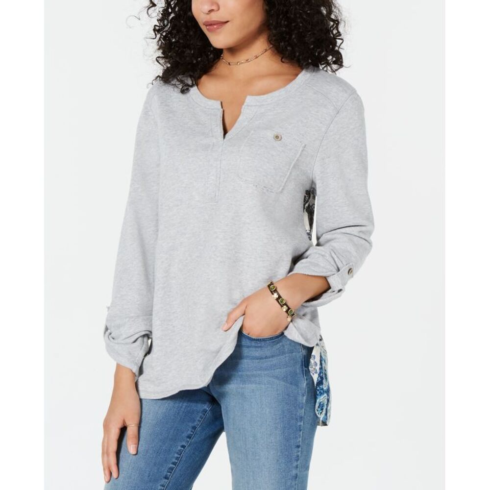 Style & Co Printed Tiered Back Top